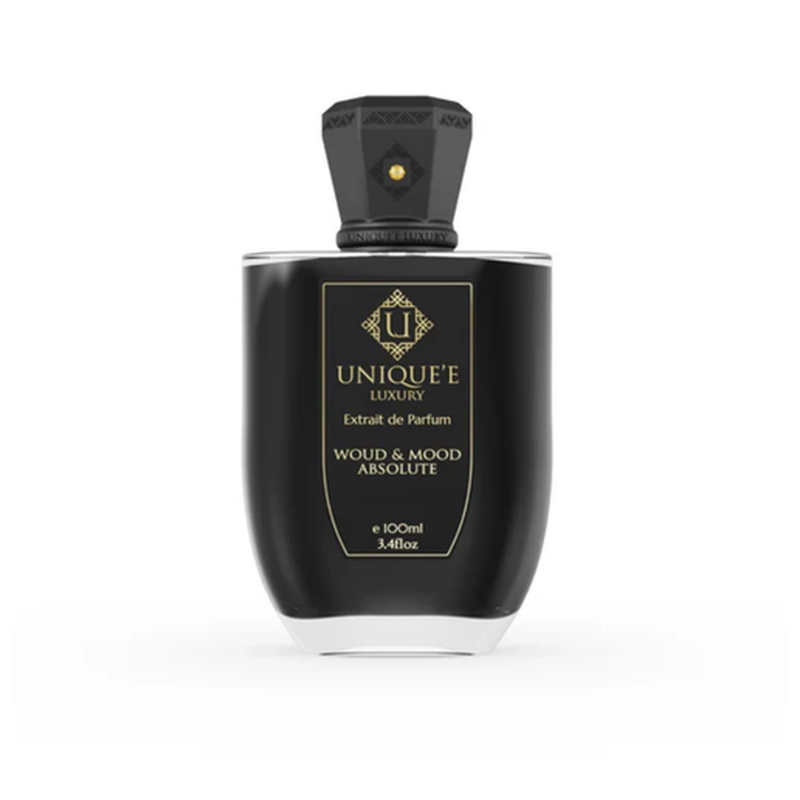 Unique’e Luxury ’ Woud and Mood Absolute Extrait de Parfum 100ML perfume bottle – luxury fragrance | Perfury UAE